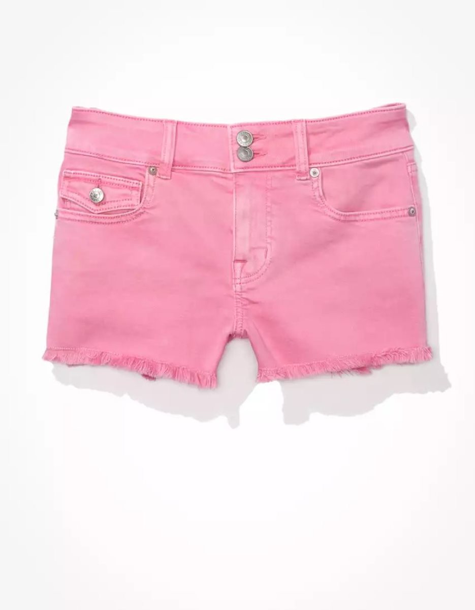 Shorts American Eagle AE Ne(x)t Level Twill Low-Rise Rose Femme | ZET-66372925